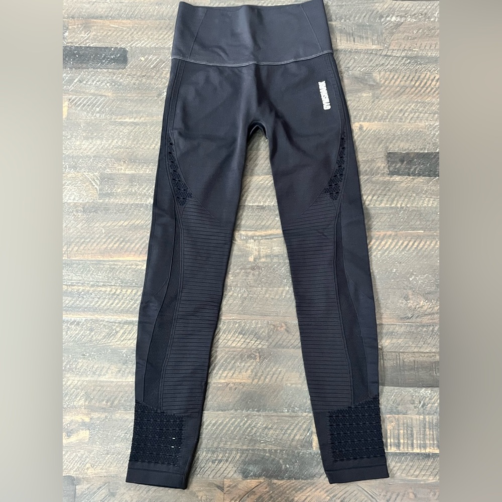Gymshark Black Athletic Seamless Leggings SIZE SMALL (size tag missing)